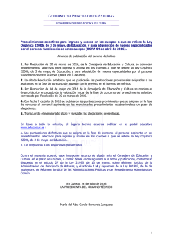 PRUEBAS SELECTIVAS PARA LA PROVISI&Oacute;N, EN TURNO LIBRE