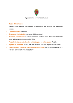 &bull; Objeto del contrato: Prestaci&oacute;n del servicio de atenci&oacute;n y vigilancia