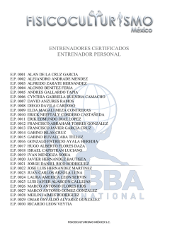 Entrenador personal - Fisicoculturismo M&eacute;xico SC