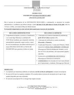 Instructivo Inscripciones - colegio nuestra se&ntilde;ora de pompei