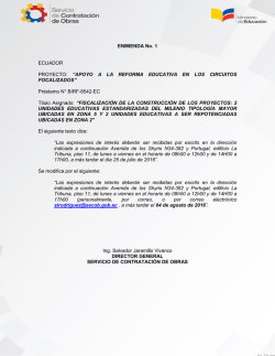 Apoyo a la reforma educativa - Servicio de Contrataci&oacute;n de Obras