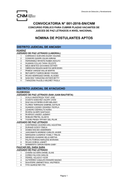 n&oacute;mina de postulantes aptos