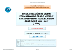 Listado Definitivo de Adjudicaci&oacute;n de Vacantes Ciclos Grado Medio