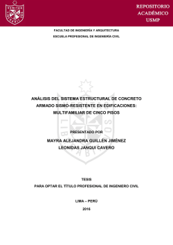 an&aacute;lisis del sistema estructural de concreto armado sismo