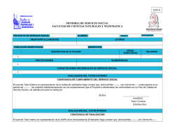 MEMORIA DE SERVICIO SOCIAL FACULTAD DE CIENCIAS