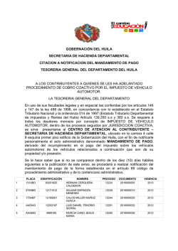 listado - Gobernaci&oacute;n del Huila