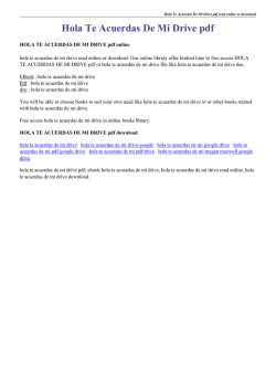 Hola Te Acuerdas De Mi Drive pdf