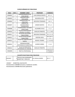 CURSOS M&Iacute;NIMOS DE PUBLICIDAD SIGLA SECC. NOMBRE