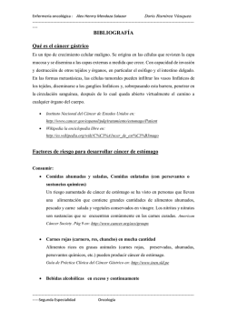 BIBLIOGRAFIA del triptico de cancer gastrico