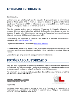 Listado de graduandos ceremonia 19 de agosto