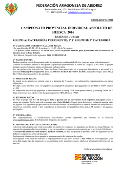 Campeonato Provincial Individual de Huesca Absoluto 2016