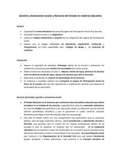 Gesti&oacute;n y Autonom&iacute;a escolar y Rector&iacute;a del Estado en materia