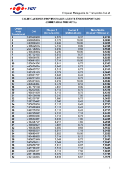 Notas Provisionales Bloque 1 y 2 Agente Unico Repostado Orden