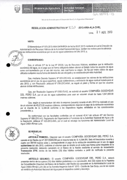 &bull; 9Aciq -- 13 Lima, 2 1 AGO 21313 Administraci&oacute;n de Recursos