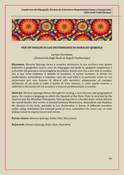 PER UN`ANALISI DI LOS DESTERRADOS DI HORACIO QUIROGA