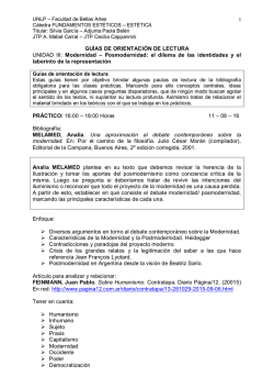 unidad iii - C&aacute;tedra Fundamentos Est&eacute;ticos/Est&eacute;tica