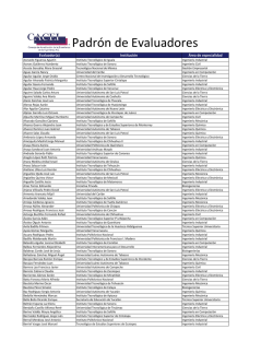 Padr&oacute;n de Evaluadores
