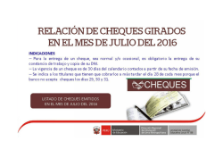 relaci&oacute;n de cheques girados en el mes de julio del 2016.