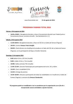 Programa - Famara Total trail