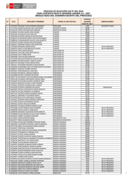 resultados de conocimientos cas n&deg; 001