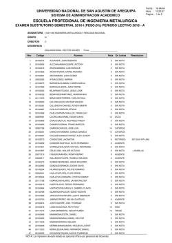 SUST-A - Escuela Profesional de Ingenieria Metal&uacute;rgica