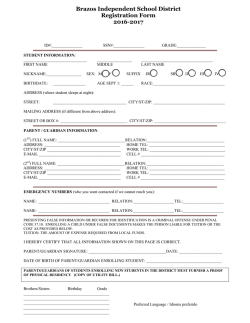 2016 New Student Registration Packet