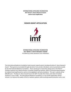 senior grant application - International Myeloma Foundation