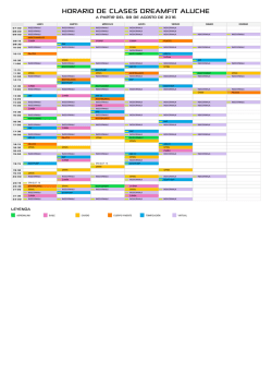 Horario de clases en Gimnasio en Aluche