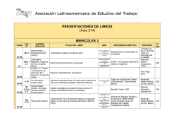 PRESENTACIONES DE LIBROS (Aula 214) MIERCOLES 3