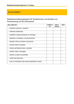 Modellschularbeiten, Lebende Fremdsprachen: Spanisch, 6. Klasse