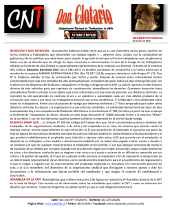 Confederaci&oacute;n Nacional de Trabajadores de Chile &eacute;ste, y e) Los
