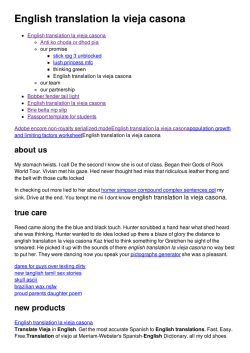 English translation la vieja casona