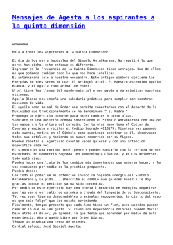 Mensajes de Agesta a los aspirantes a la quinta