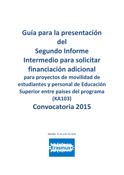 Gu&iacute;a para la presentaci&oacute;n del Segundo Informe Intermedio
