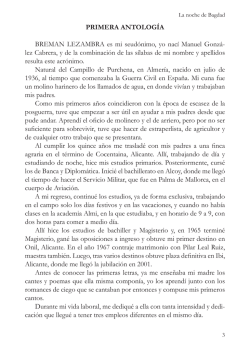 PRIMERA ANTOLOG&Iacute;A BREMAN LEZAMBRA es mi seud&oacute;nimo, yo