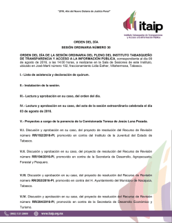 orden del d&iacute;a sesi&oacute;n ordinaria n&uacute;mero 30 orden del d&iacute;a de la