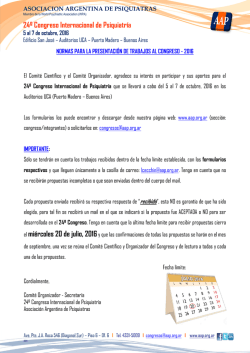 24&ordm; Congreso Internacional de Psiquiatr&iacute;a