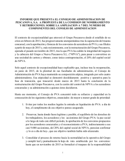informe que presenta el consejo de administracion de pescanova