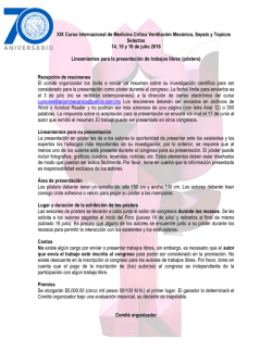 Lineamientos para la presentaci&oacute;n de trabajos libres (p&oacute;sters)