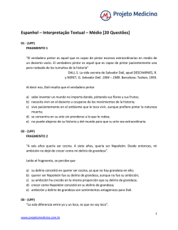 Espanhol &ndash; Interpreta&ccedil;&atilde;o Textual &ndash; M&eacute;dio [20