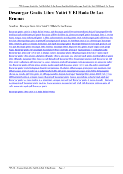 Descargar Gratis Libro Yatiri Y El Hada De Las Brumas