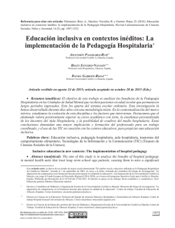 Educaci&oacute;n inclusiva en contextos in&eacute;ditos