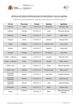 Listado J.U.E.S.S.L. - Ministerio de Empleo y Seguridad Social