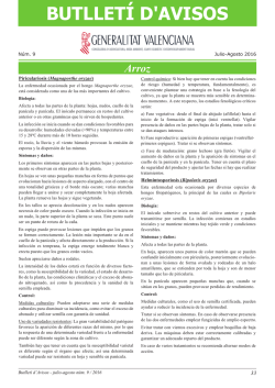 Bolet&iacute;n n&ordm; 9 - Conselleria de Agricultura, Medio Ambiente, Cambio