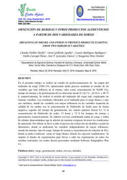 OBTENCI&Oacute;N DE BEBIDAS Y OTROS PRODUCTOS ALIMENTICIOS