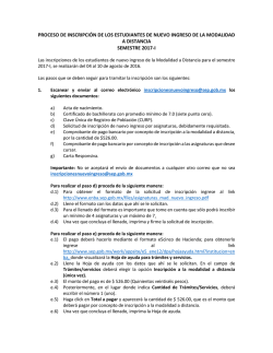 Instructivo de inscripci&oacute;n para nuevo ingreso Modalidad Distancia