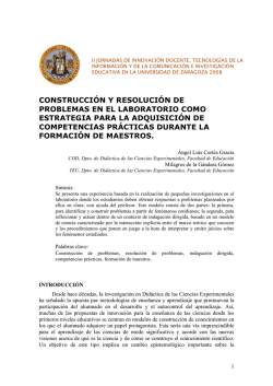 construcci&oacute;n y resoluci&oacute;n de problemas en el laboratorio como