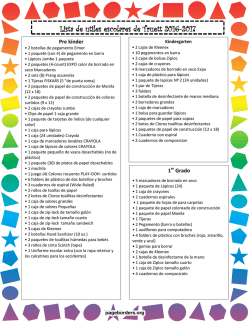 Lista de utiles escolares de Truett 2016-2017