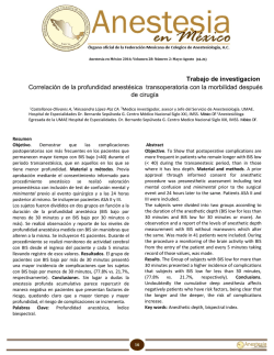 Correlaci&oacute;n de la profundidad anest&eacute;sica transoperatoria con la