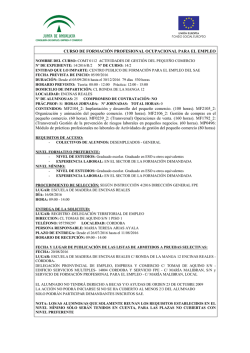 hoja cartel "actividades de gesti&oacute;n del peque&ntilde;o comercio"